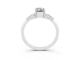White gold Emerald Cut Moissanite Ring with Side Stones and Four-Prong Setting_39
