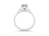 White gold Emerald Cut Moissanite Solitaire Engagement Ring with Cathedral Setting and Four-Prong Mount_33