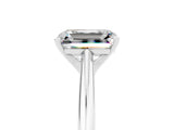 White gold Emerald Cut Moissanite Solitaire Engagement Ring with Cathedral Setting and Four-Prong Mount_35