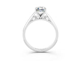 White gold Emerald Cut Moissanite Solitaire Engagement Ring with Cathedral Setting and Four-Prong Mount_39