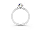 White gold Emerald Cut Moissanite Solitaire Engagement Ring with Classic Band and Four-Prong Setting_27