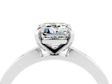 White gold Emerald Cut Moissanite Solitaire Engagement Ring with Classic Band and Four-Prong Setting_28