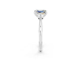White gold Emerald Cut Moissanite Solitaire Engagement Ring with Classic Band and Four-Prong Setting_38