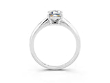 White gold Emerald Cut Moissanite Solitaire Engagement Ring with Classic Band and Four-Prong Setting_39