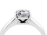 White gold Emerald Cut Moissanite Solitaire Engagement Ring with Classic Band and Four-Prong Setting_40