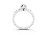 White gold Emerald Cut Moissanite Solitaire Engagement Ring with Round Band and Four-Prong Setting_3