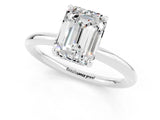 White gold Emerald Cut Moissanite Solitaire Ring with Thin Band and Four-Prong Setting_13