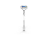 White gold Emerald Cut Moissanite Solitaire Ring with Thin Band and Four-Prong Setting_14