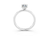 White gold Emerald Cut Moissanite Solitaire Ring with Thin Band and Four-Prong Setting_15