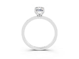 White gold Emerald Cut Moissanite Solitaire Ring with Thin Band and Prong Setting_15