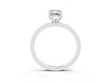 White gold Emerald Cut Moissanite Solitaire Ring with Thin Band and Prong Setting_21