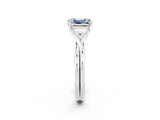 White gold Emerald Cut Moissanite Solitaire Twist Band Prong Setting Ring_38