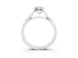 White gold Emerald Cut Moissanite Solitaire Twist Band Prong Setting Ring_39