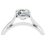 White gold Emerald Cut Moissanite Solitaire Twist Band Prong Setting Ring_40