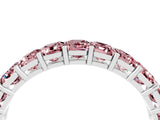 White gold Emerald Cut Morganite Eternity Band with Shared Prong Setting_10