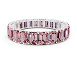 White gold Emerald Cut Morganite Eternity Band with Shared Prong Setting_6