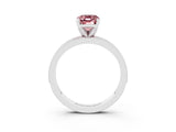 White gold Emerald Cut Morganite Milgrain Pavé Engagement Ring with Four-Prong Setting_15