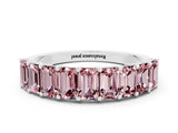 White gold Emerald Cut Morganite Prong-Set Eternity Band_6