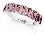 White gold Emerald Cut Morganite Prong-Set Eternity Band_7