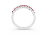 White gold Emerald Cut Morganite Prong-Set Eternity Band_9