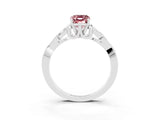 White gold Emerald Cut Morganite Solitaire Celtic Knot Ring with Four-Prong Setting_15