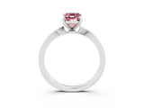White gold Emerald Cut Morganite Solitaire Engagement Ring with Classic Band and Four-Prong Setting_27