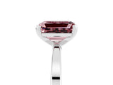 White gold Emerald Cut Morganite Solitaire Engagement Ring with Classic Band and Four-Prong Setting_29