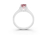 White gold Emerald Cut Morganite Solitaire Ring with Wide Band and Prong Setting_3