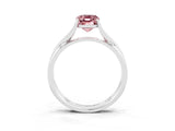 White gold Emerald Cut Morganite Solitaire Twist Band Prong Setting Ring_39