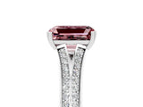 White gold Emerald Cut Morganite Split Shank Engagement Ring with Pavé Band_5