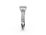 White gold Emerald Cut Pave Diamond Engagement Ring with Channel Set Band and Four-Prong Setting_28