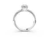White gold Emerald Cut Pave Diamond Engagement Ring with Channel Set Band and Four-Prong Setting_29