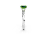 White gold Emerald Cut Peridot Engagement Ring with Side Stone Accents and Four-Prong Setting_38