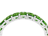 White gold Emerald Cut Peridot Eternity Band with Shared Prong Setting_10