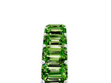 White gold Emerald Cut Peridot Eternity Band with Shared Prong Setting_11