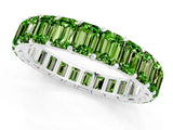 White gold Emerald Cut Peridot Eternity Band with Shared Prong Setting_7