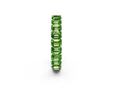 White gold Emerald Cut Peridot Eternity Band with Shared Prong Setting_8