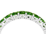 White gold Emerald Cut Peridot Prong-Set Eternity Band_10