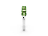 White gold Emerald Cut Peridot Prong-Set Eternity Band_8