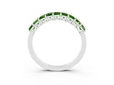 White gold Emerald Cut Peridot Prong-Set Eternity Band_9
