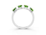 White gold Emerald Cut Peridot Prong-Set Half Eternity Band_21