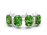 White gold Emerald Cut Peridot Prong-Set Half Eternity Band_24