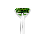 White gold Emerald Cut Peridot Solitaire Engagement Ring with Cathedral Setting and Four-Prong Mount_35