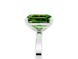 White gold Emerald Cut Peridot Solitaire Engagement Ring with Classic Band and Four-Prong Setting_29