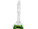White gold Emerald Cut Peridot Solitaire Engagement Ring with Classic Band and Four-Prong Setting_36