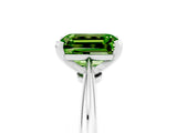 White gold Emerald Cut Peridot Solitaire Engagement Ring with Classic Band and Four-Prong Setting_41