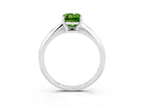 White gold Emerald Cut Peridot Solitaire Engagement Ring with Classic Band and Four-Prong Setting_45