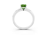 White gold Emerald Cut Peridot Solitaire Engagement Ring with Round Band and Four-Prong Setting_3