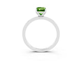 White gold Emerald Cut Peridot Solitaire Ring with Thin Band and Prong Setting_39