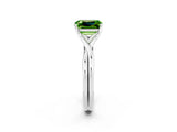 White gold Emerald Cut Peridot Solitaire Twist Band Prong Setting Ring_38
